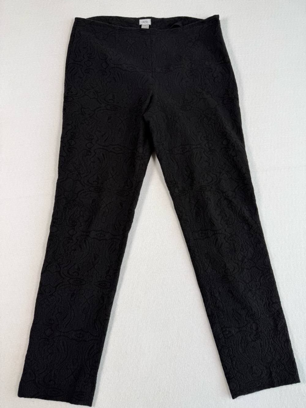 Cache Women's Black Textured Ankle Dress Pants Size 12